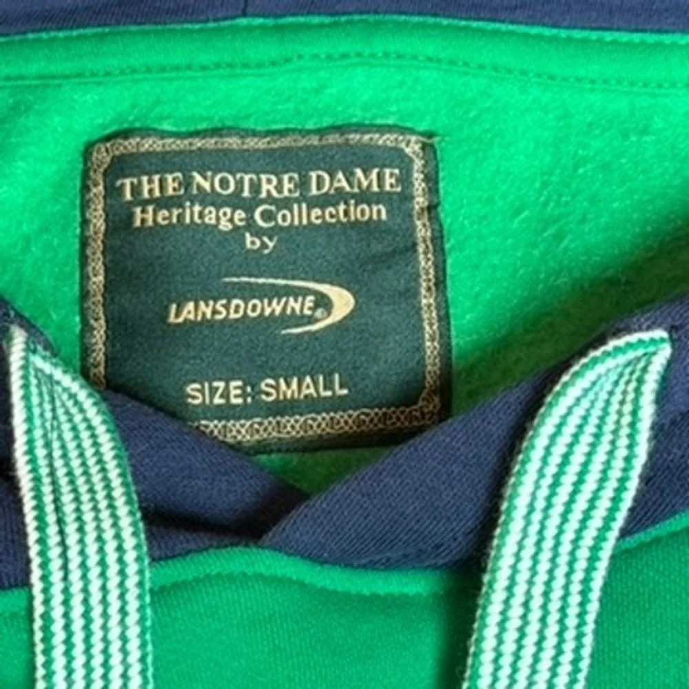 Notre Dame Fighting Irish Lansdowne Heritage Collection Hoodie Small Embroidered - Picture 6 of 11